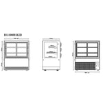 Cake Display Showcase 1000mm 2 Shelves Black - HL1000ER2B