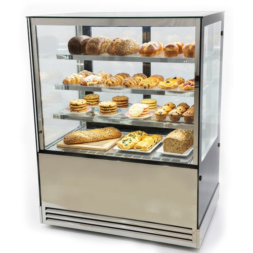 Cake Display Showcase 1000mm 3 Shelves Black & Stainless Steel - HL1000ER3