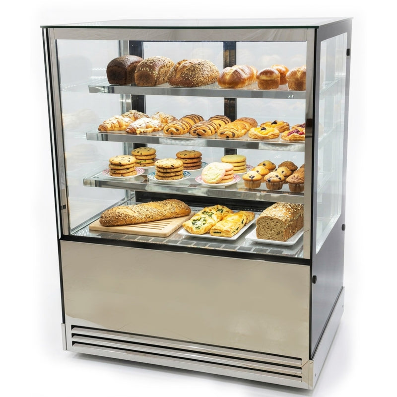 Cake Display Showcase 1000mm 3 Shelves Black & Stainless Steel - HL1000ER3