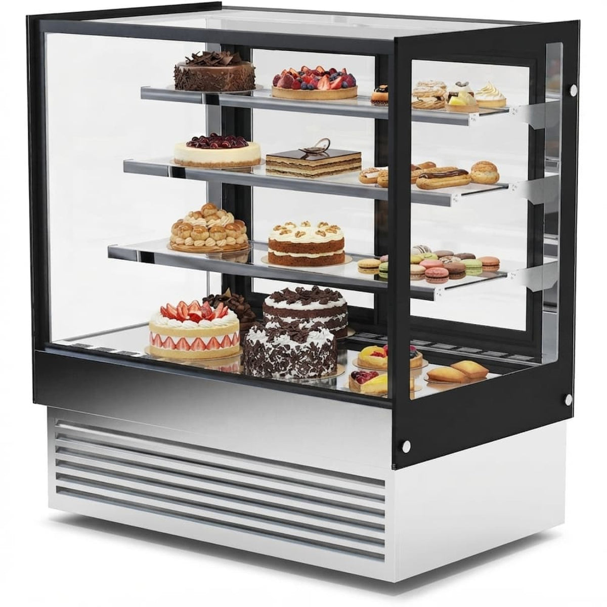 Cake Display Showcase 1500mm 3 Shelves Black & Stainless Steel - HL1500B3