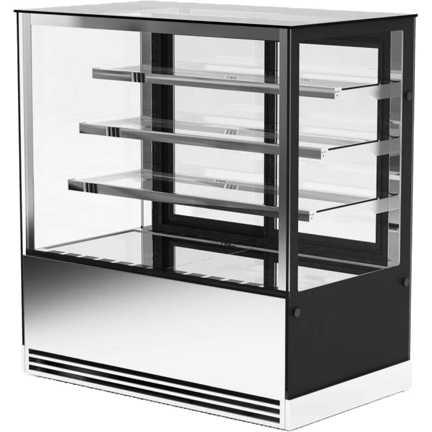 Cake Display Showcase 1000mm 3 Shelves Black & Stainless Steel - HL1000ER3