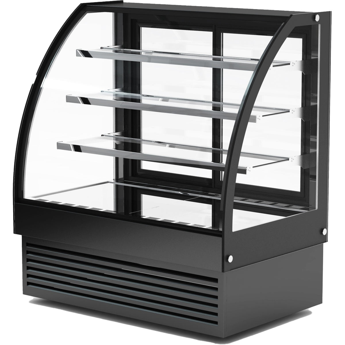 Curved Glass Cake Display Showcase 1800mm 3 Shelves Black - HL1800S3BLACK