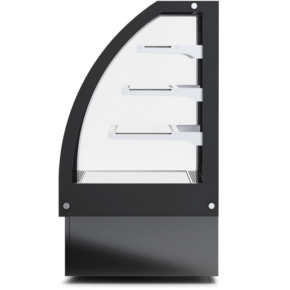 Curved Glass Cake Display Showcase 900mm 3 Shelves Black - HL900S3BLACK