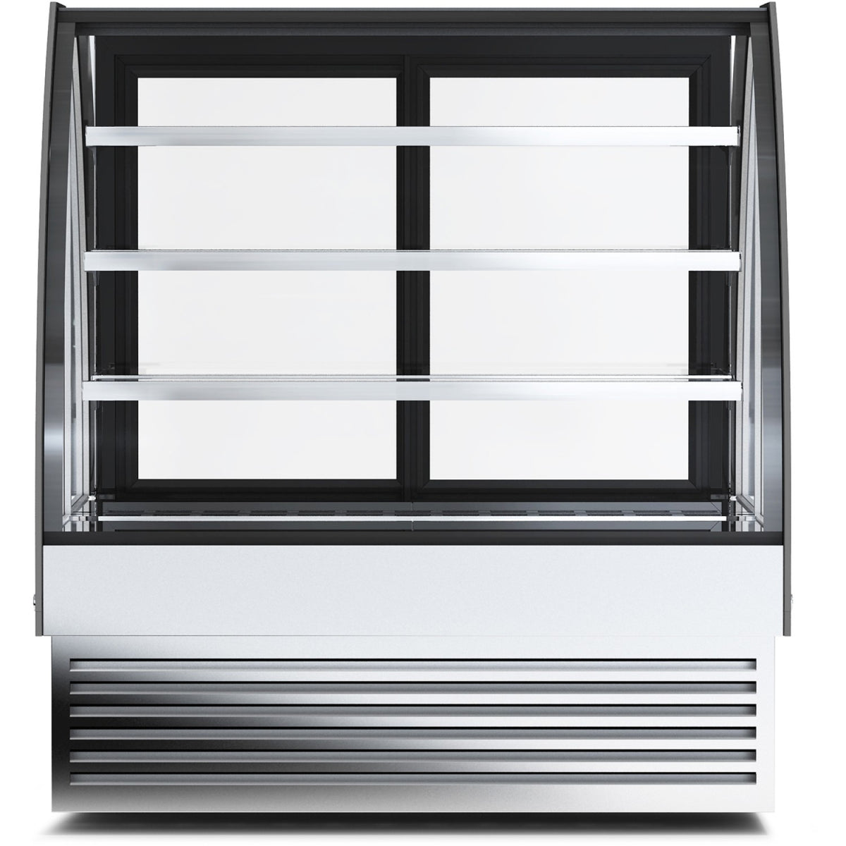 Curved Glass Cake Display Showcase 900mm 3 Shelves Black & Stainless Steel - HL900S3