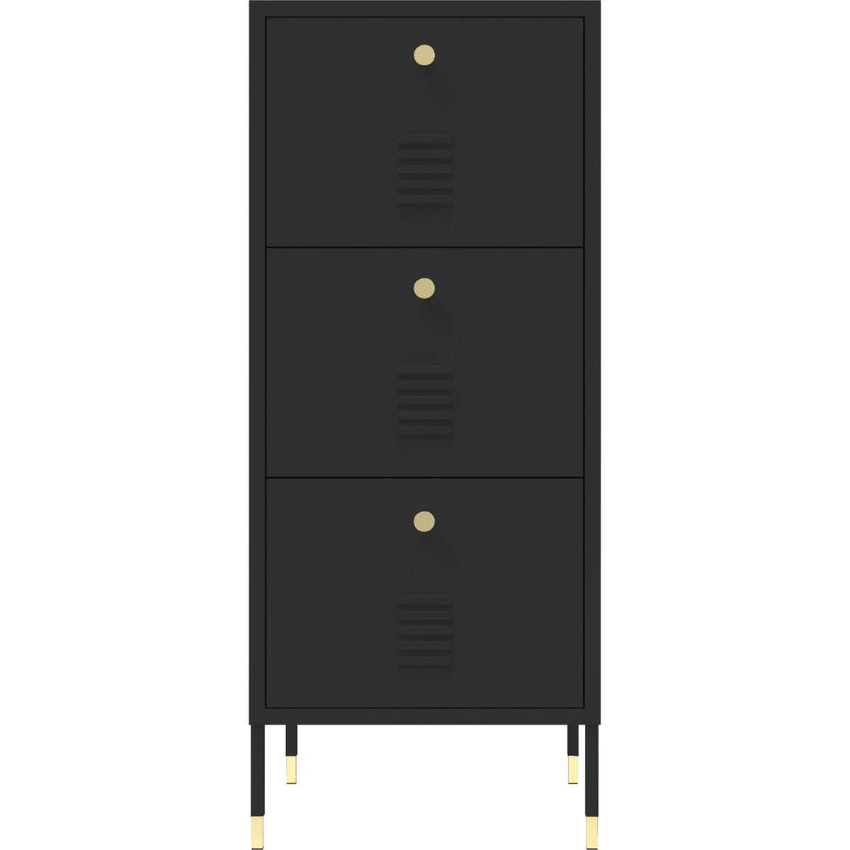Metal Storage Cabinet 3 Drawers 420x400x1015mm Black - HMA12