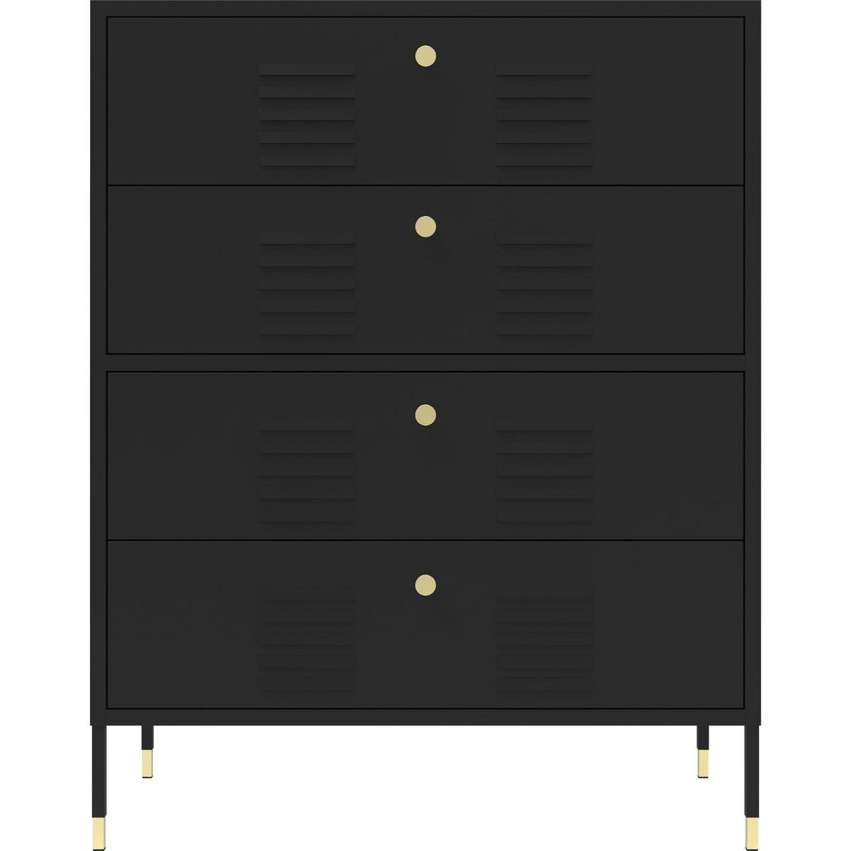Metal Storage Cabinet 4 Drawers 800x400x1015mm Black - HMA14