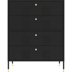 Metal Storage Cabinet 4 Drawers 800x400x1015mm Black - HMA14
