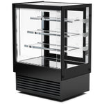 Commercial Upright Chilled Display Case 3 Glass Shelves 900x700x1300mm Black - HNTK208BLACK
