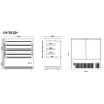 Commercial Upright Chilled Display Case 3 Glass Shelves 1300x740x1380mm Black - HNTK220BLACK