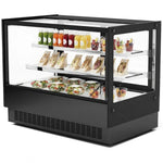 Commercial Countertop Chilled Display Case 2 Glass Shelves 1200x560x730mm Black - HNTK228BLACK