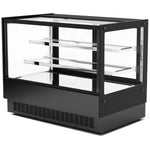 Commercial Countertop Chilled Display Case 2 Glass Shelves 1200x560x730mm Black - HNTK228BLACK