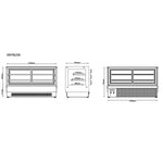 Commercial Countertop Chilled Display Case 2 Glass Shelves 1200x560x730mm Black - HNTK228BLACK