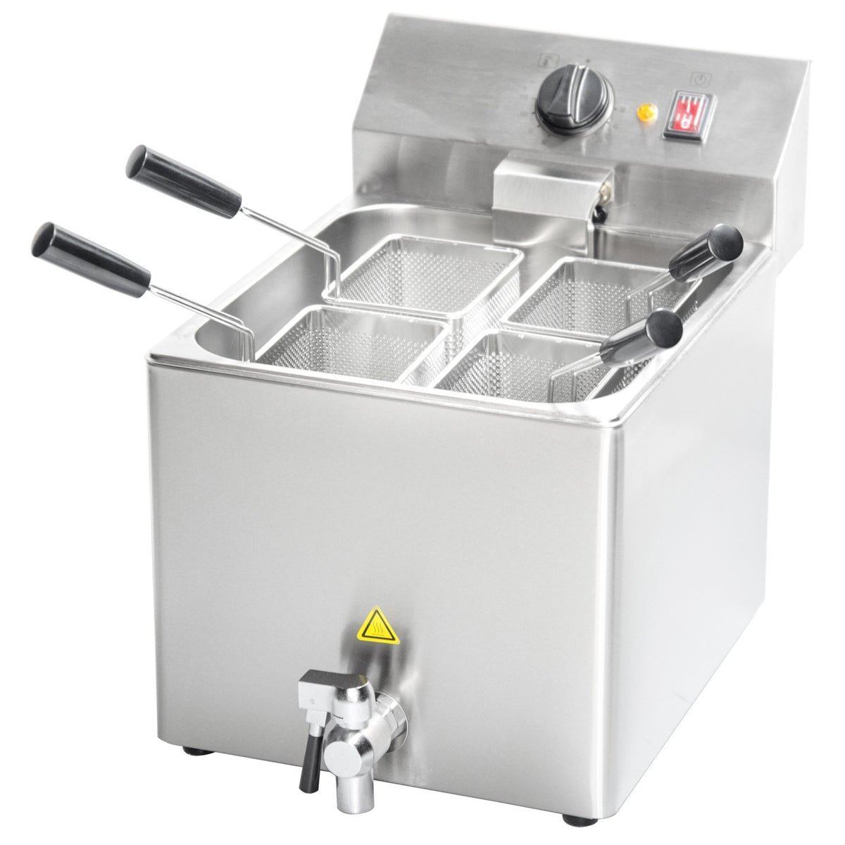 Commercial Electric 12L Table-Top Pasta Boiler with 4 Baskets and Drain Tap 514×582×432mm - HP12CT