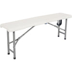 Folding Banquet Bench Table 4ft White 1180x260x420mm - HQZD118