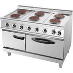 Commercial Electric Cooker 6 Burners (6x2000W) with Electric Oven (4800W) 1050x700x920xmm 380V - HRQ762A