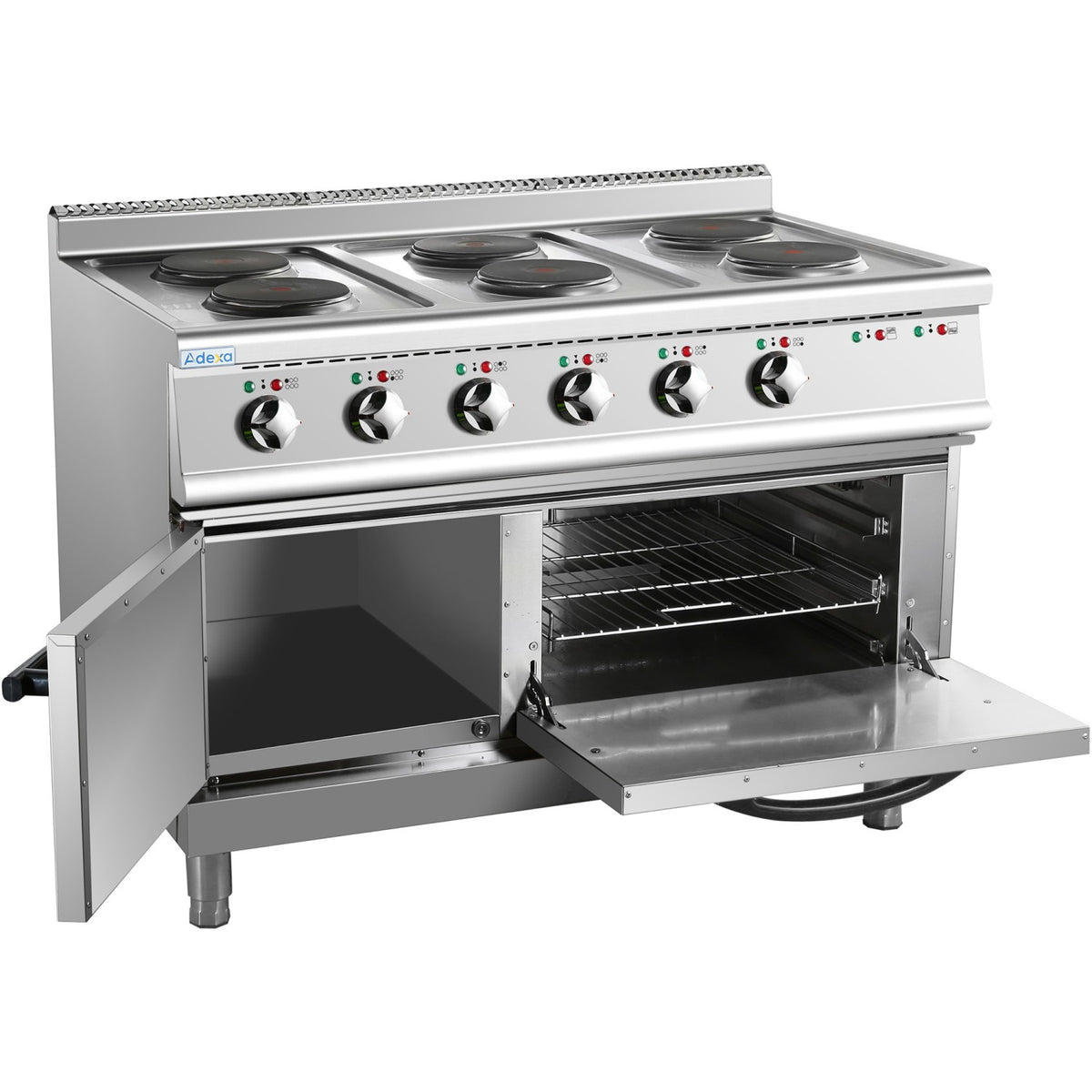 Commercial Electric Cooker 6 Burners (6x2000W) with Electric Oven (4800W) 1050x700x920xmm 380V - HRQ762A