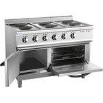 Commercial Electric Cooker 6 Burners (6x2000W) with Electric Oven (4800W) 1050x700x920xmm 380V - HRQ762A