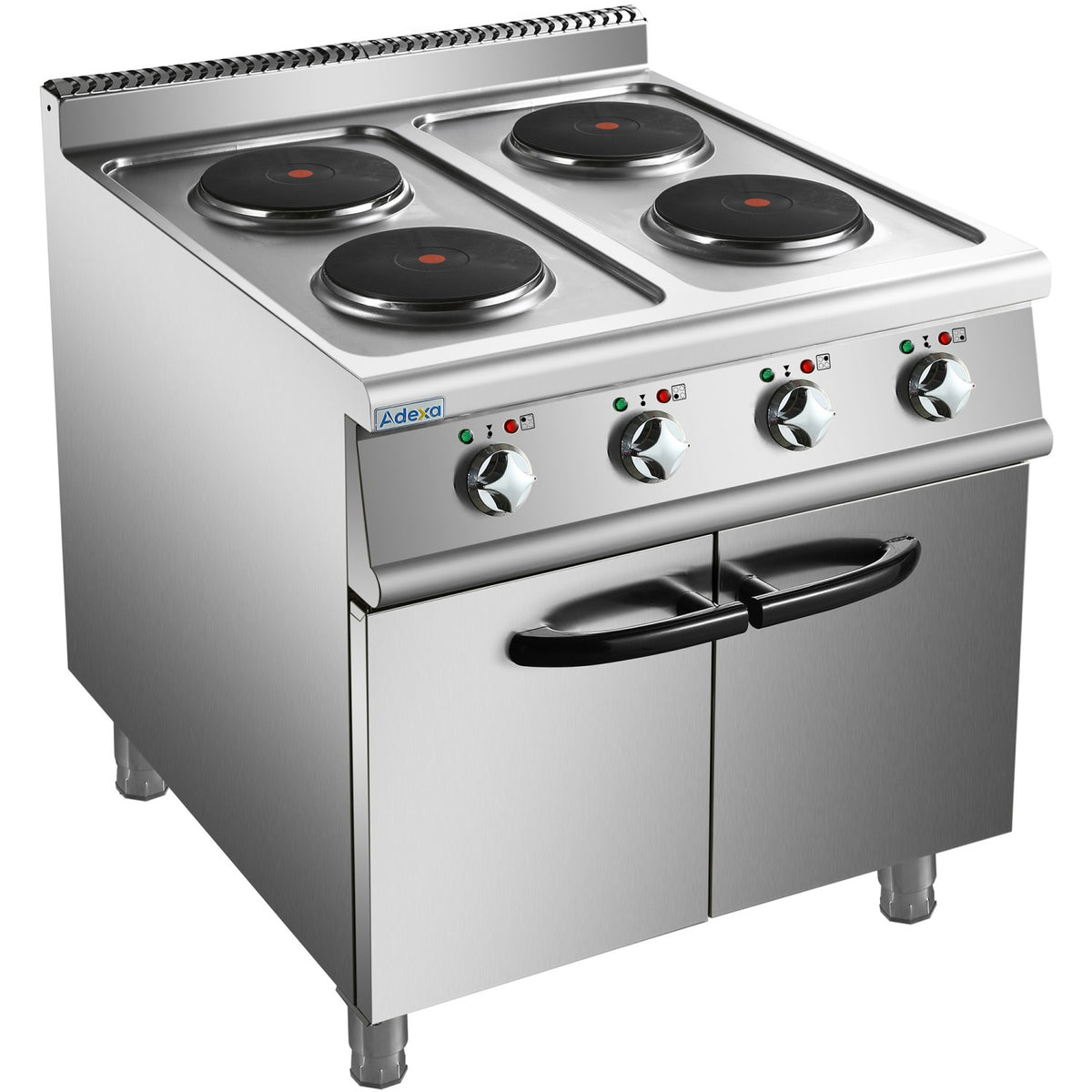 Commercial Electric Cooker 4 Burners with Cabinet Base 10.4kW 900mm Depth - HRQ912