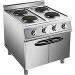 Commercial Electric Cooker 4 Burners with Cabinet Base 10.4kW 900mm Depth - HRQ912
