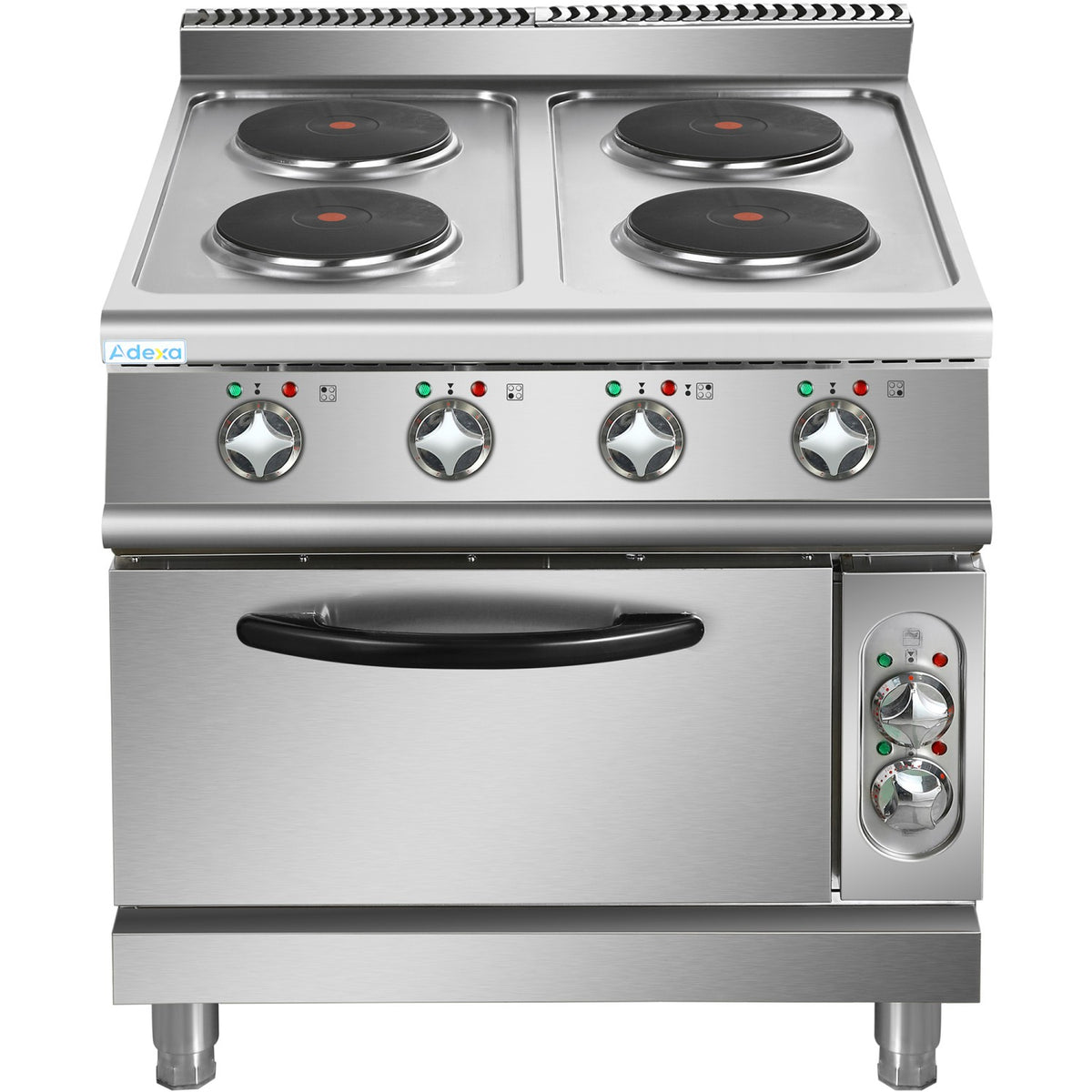 Commercial Electric Cooker 4 Burners with Electric Oven 10.4kW+4.8kW 900mm Depth - HRQ912A