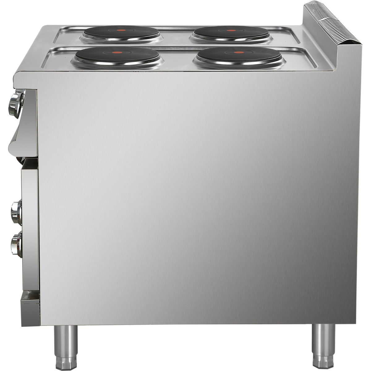 Commercial Electric Cooker 4 Burners with Electric Oven 10.4kW+4.8kW 900mm Depth - HRQ912A