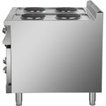 Commercial Electric Cooker 4 Burners with Electric Oven 10.4kW+4.8kW 900mm Depth - HRQ912A