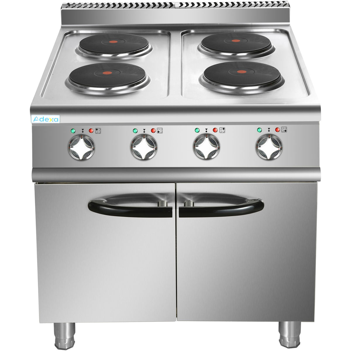 Commercial Electric Cooker 4 Burners with Cabinet Base 10.4kW 900mm Depth - HRQ912