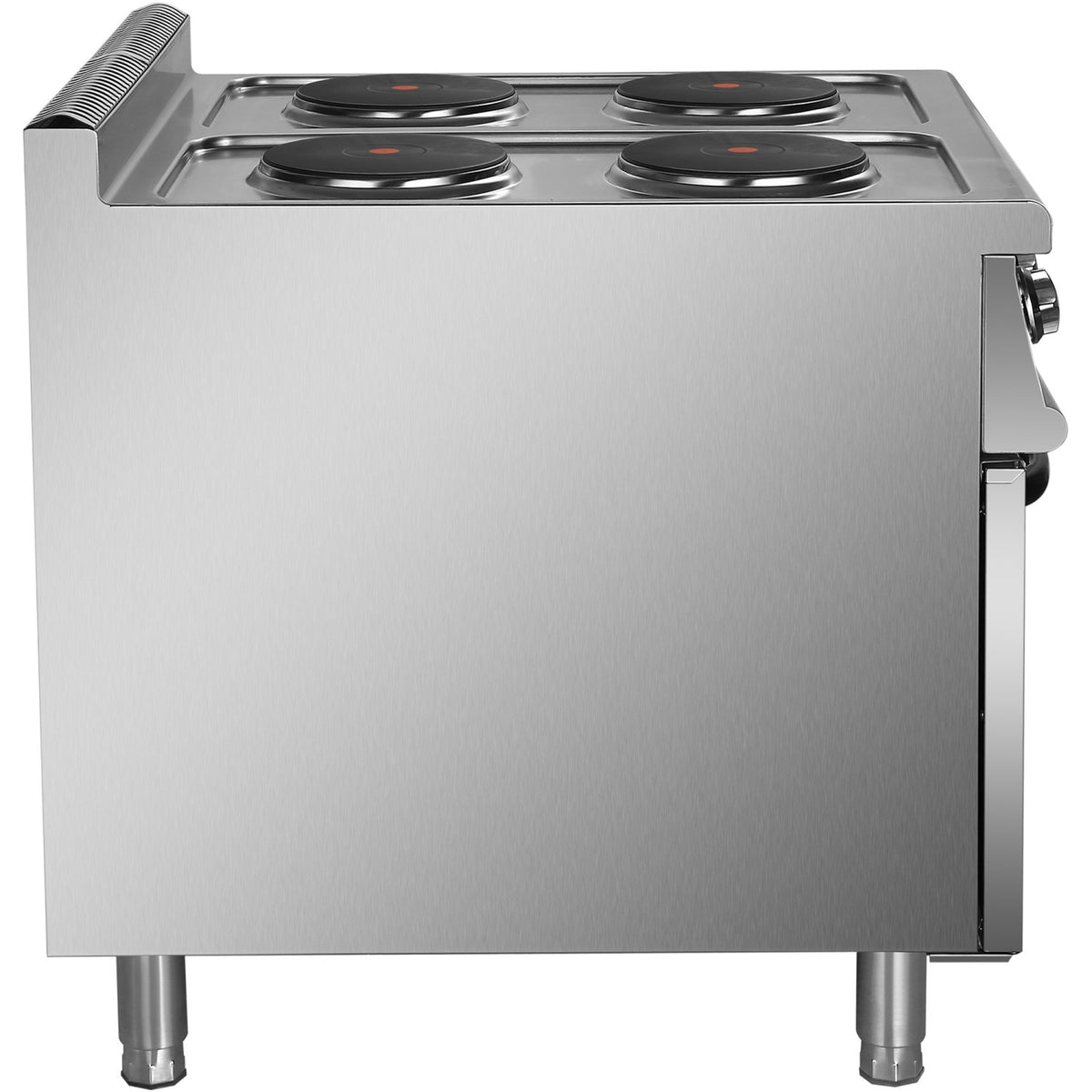 Commercial Electric Cooker 4 Burners with Cabinet Base 10.4kW 900mm Depth - HRQ912