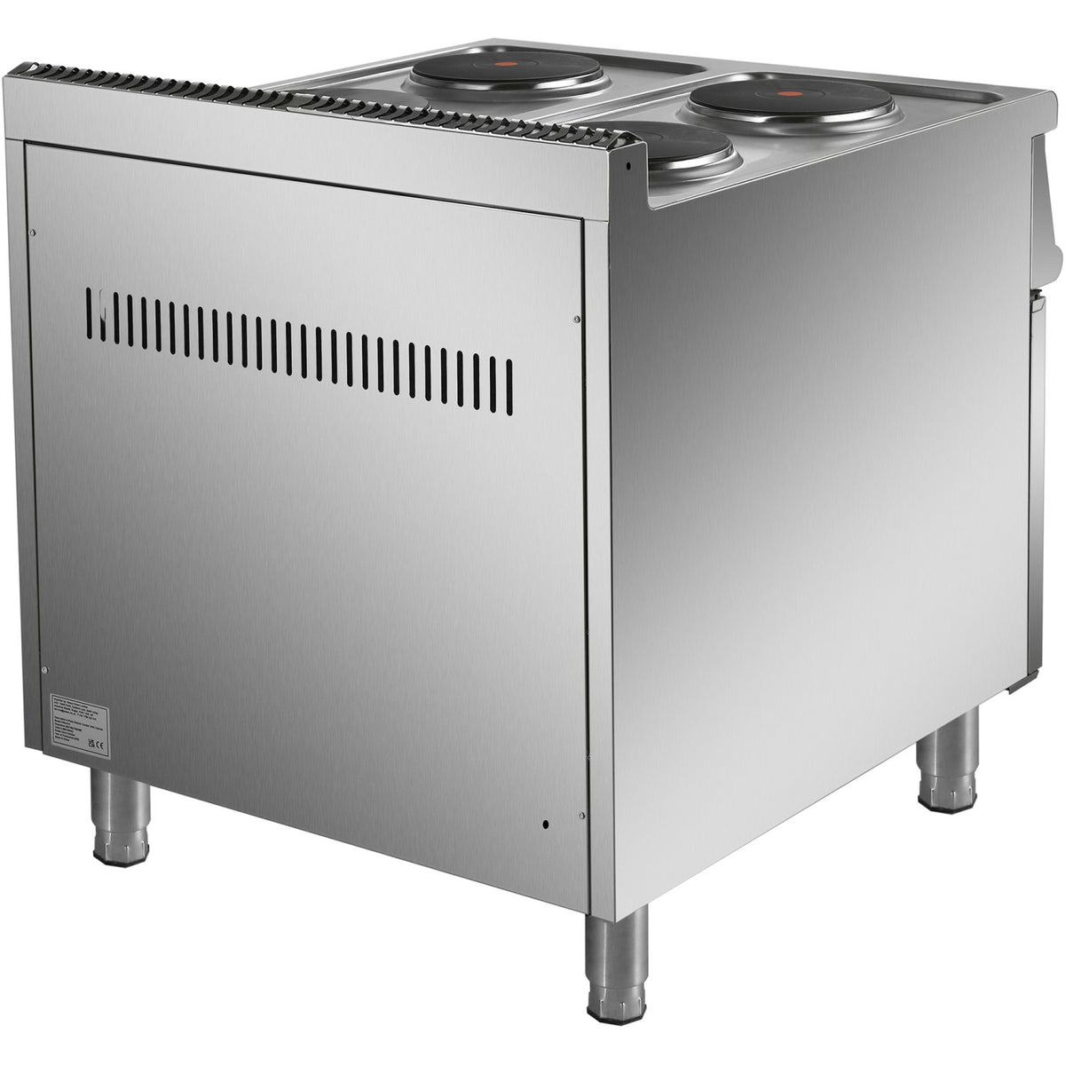 Commercial Electric Cooker 4 Burners with Cabinet Base 10.4kW 900mm Depth - HRQ912
