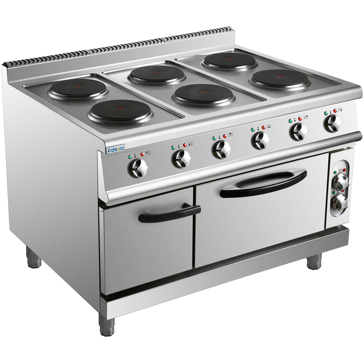 Commercial Electric Cooker 6 Burners with Electric Oven 15.6kW+4.8kW 900mm Depth - HRQ962A