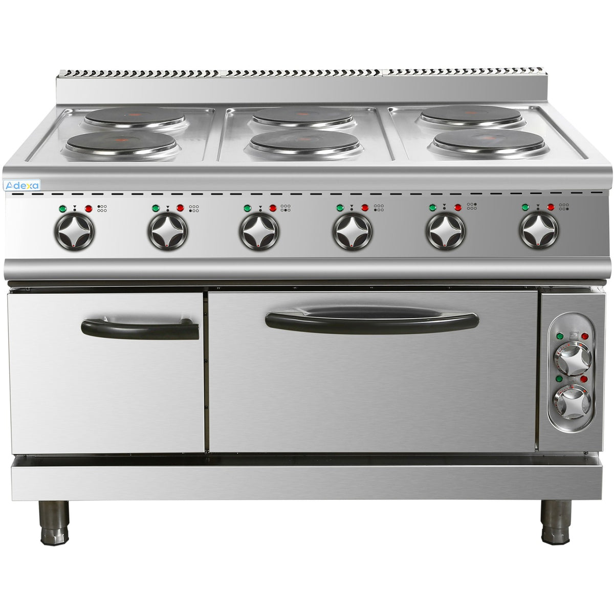 Commercial Electric Cooker 6 Burners with Electric Oven 15.6kW+4.8kW 900mm Depth - HRQ962A