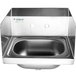 Wall mounted Hand Sink Wall mounted faucet Side splash Stainless steel - HS15SP