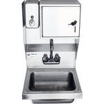 Wall Mounted Hand Sink with Soap Dispenser and Paper Towel Dispenser Side Splash Stainless Steel - HS17SDTD