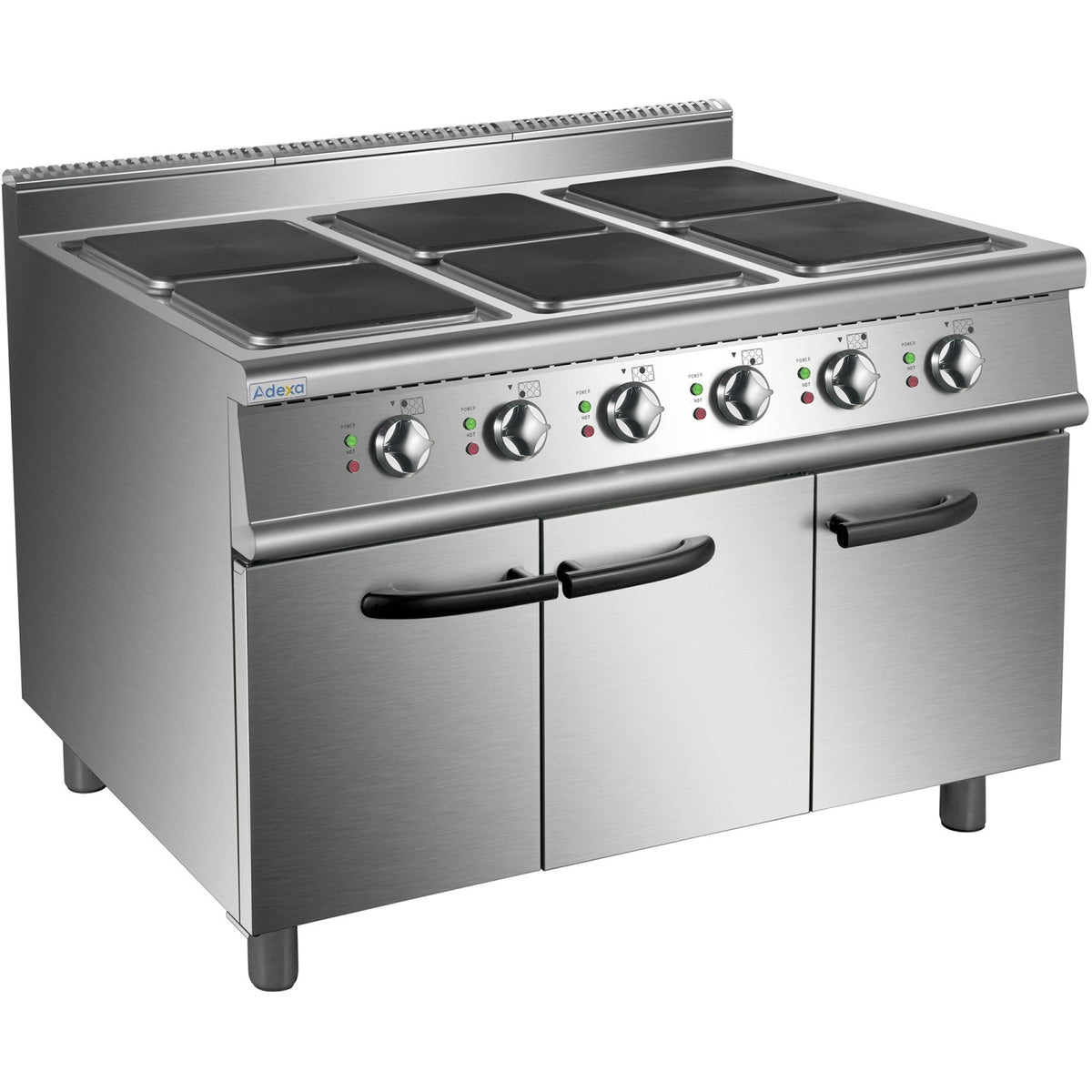 Commercial Electric Cooker 6 Square Burners with Cabinet Base 900mm Depth - HSQ962C