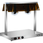 Buffet Food Warmer with Gantry Stainless steel warming plate 2 infrared lamps Sneeze guards 2xGN1/1 - HTC2FA