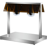 Buffet Food Warmer with Gantry Stainless steel warming plate 2 infrared lamps Sneeze guards 2xGN1/1 - HTC2FA