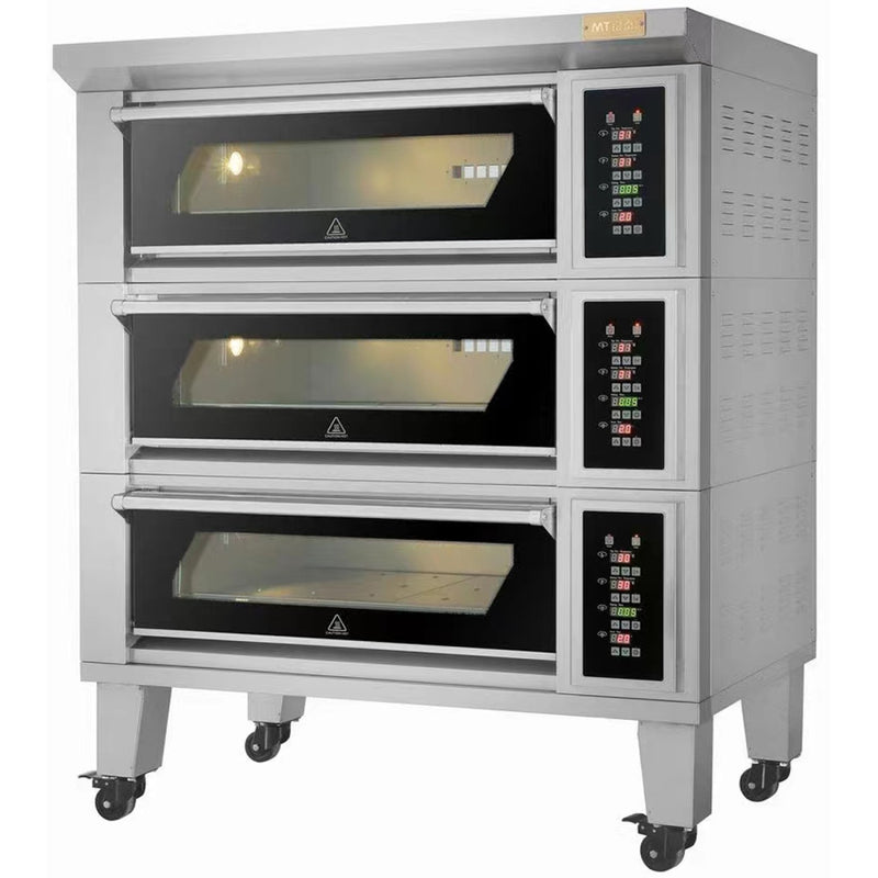 Bakery oven Electric 3 chambers 6 x 400x600mm trays 400°C Mechanical controls 19.8kW 400V - HTD60KI