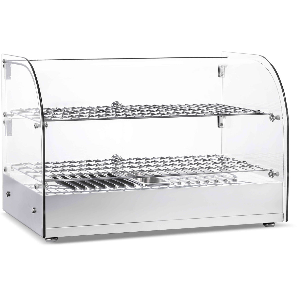 2 Tier Curved Front Heated Display Case 45 Litres Countertop - HW45R