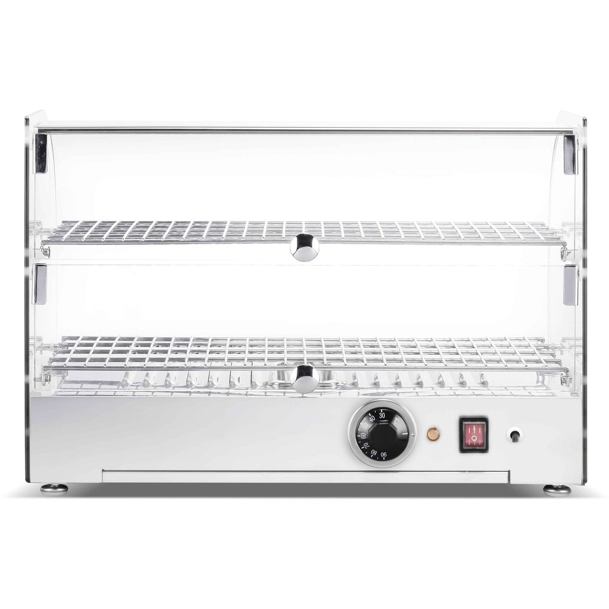 2 Tier Curved Front Heated Display Case 45 Litres Countertop - HW45R