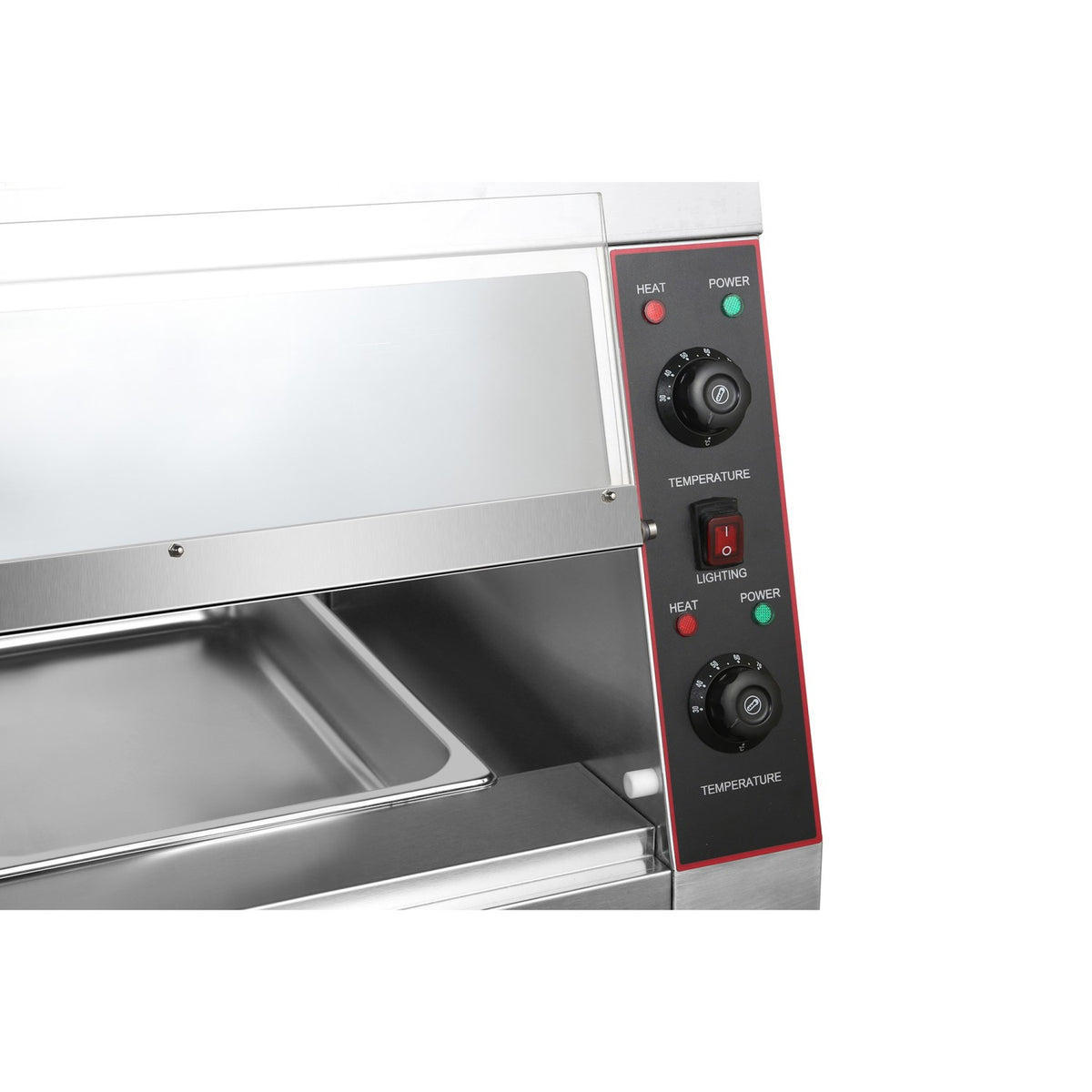 Commercial Two-Tier Heated Showcase Food and Chicken Warmer 1200x760x860mm Countertop Dry Heat and Wet Heat - HW6PB