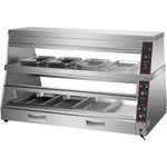 Commercial Two-Tier Heated Showcase Food and Chicken Warmer 1500x760x860mm Countertop Dry Heat and Wet Heat - HW6P