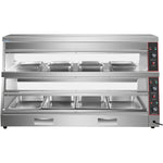 Commercial Two-Tier Heated Showcase Food and Chicken Warmer 1500x760x860mm Countertop Dry Heat and Wet Heat - HW6P