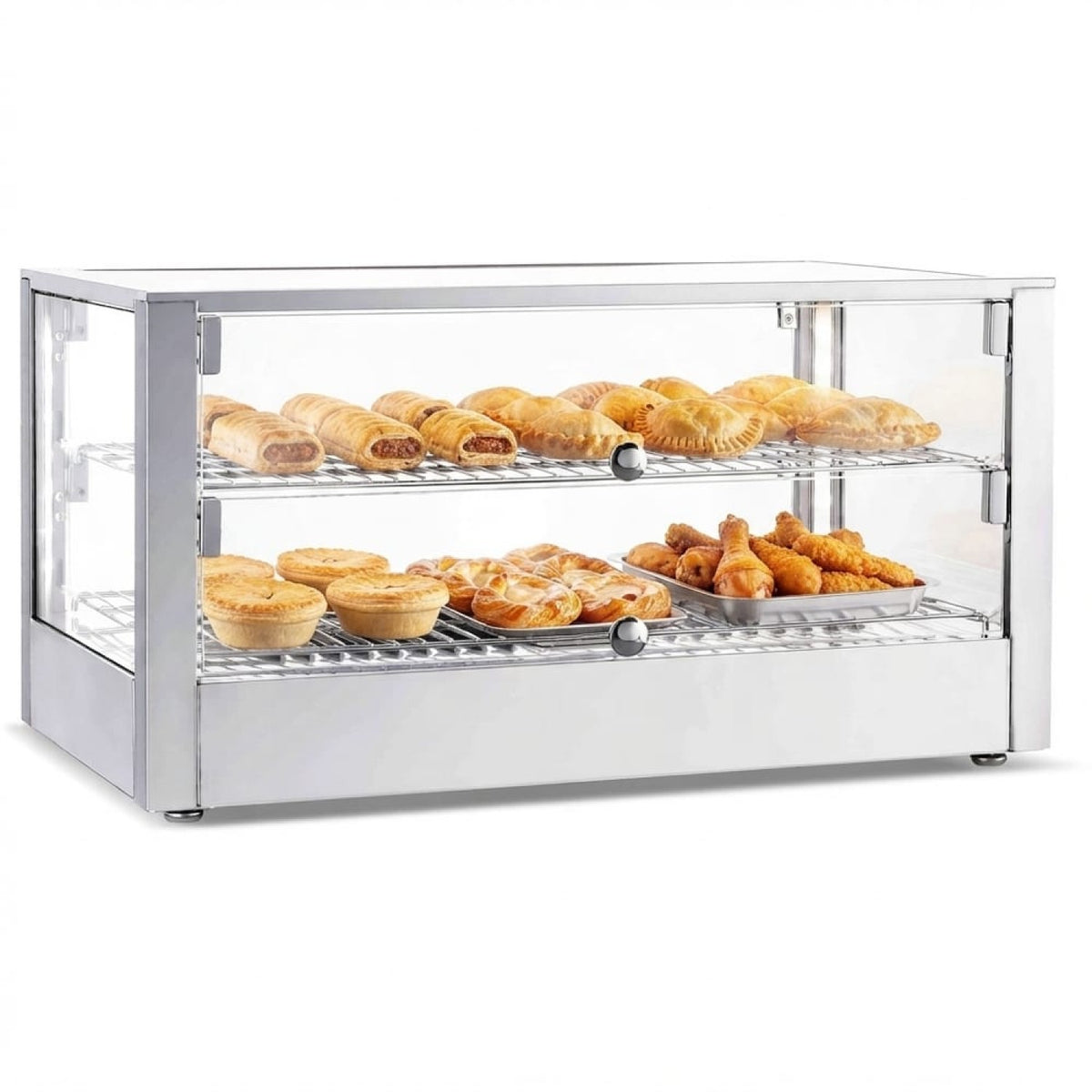 2 Tier Heated Display Case 80 Litres Countertop - HW80