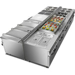 Commercial Electric Cooker 4 Square Burners with Electric Oven 16kW+4.8kW 900mm Depth - HSQ912B