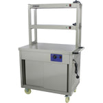 Mobile Flat Top Hot Cupboard with 2 tier Heated Gantry 900mm - HYH09HD