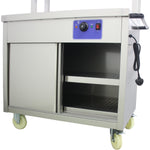 Mobile Flat Top Hot Cupboard with 2 tier Heated Gantry 900mm - HYH09HD