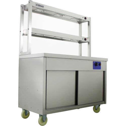 Mobile Flat Top Hot Cupboard with 2 tier Heated Gantry 1500mm - HYH15HD