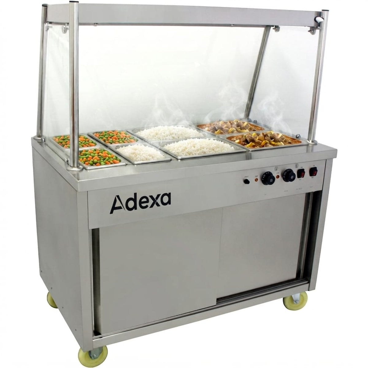 Mobile Food Service Counter with Bain Marie Top and Hot Cupboard - HYH3WS
