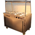 Mobile Food Service Counter with Bain Marie Top and Hot Cupboard - HYH3WS