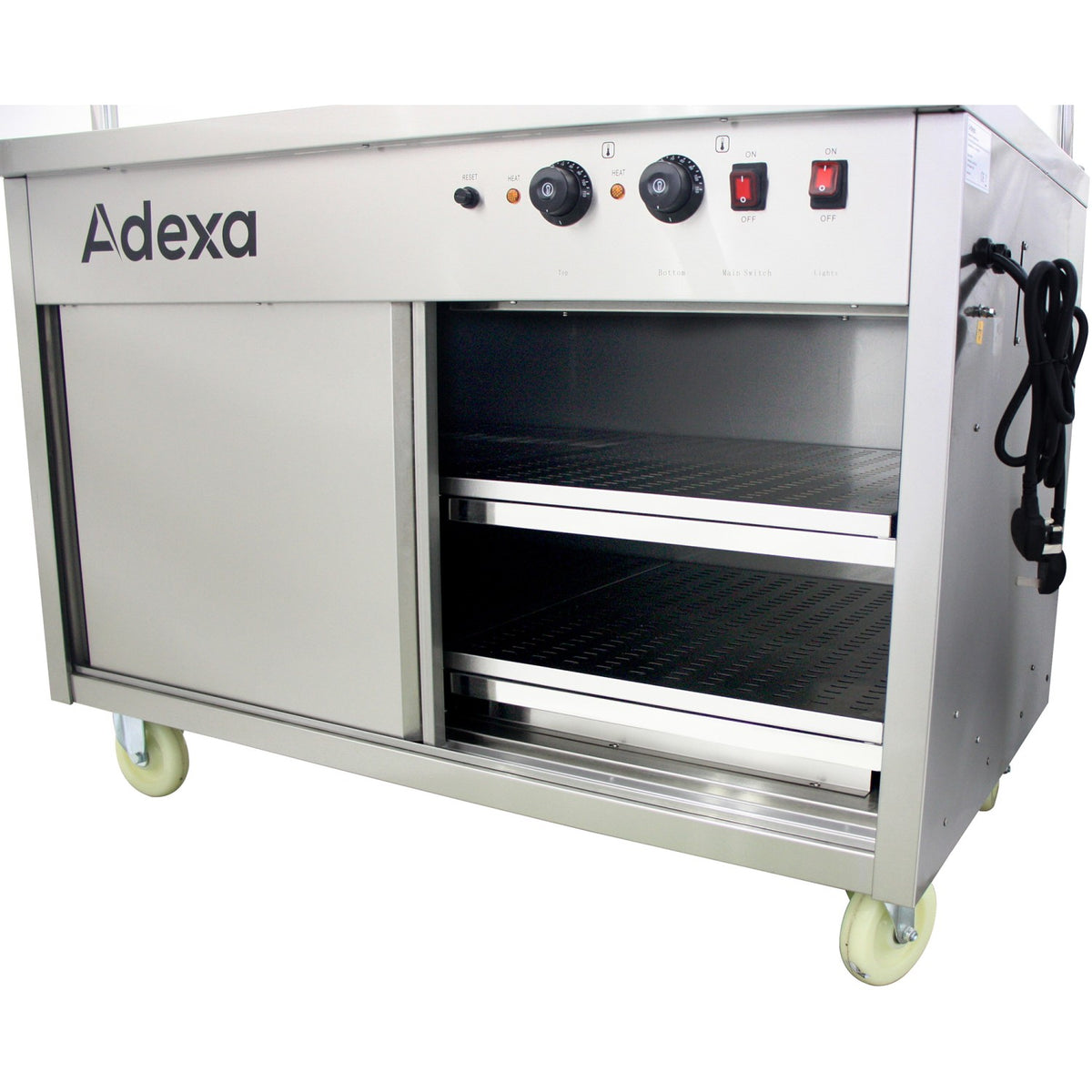 Mobile Food Service Counter with Bain Marie Top and Hot Cupboard - HYH3WS